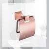 Square Paper Holder Robe Hook Towel Bar Ring Glass Rack Soap Holder Toilet Brush Holder Tumbler Rose Gold Bathroom Accessories
