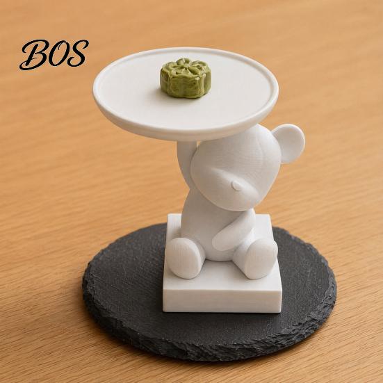 Unique Desk Sculpture 3D Printed Polar Bear Storage Tray, Cute Animal Ring Holder & Jewelry Dish, Small Item Tray Minimalist Organizer for Keys Coins