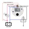 52MM Ruderwinkelanzeige mit 8-farbiger Hintergrundbeleuchtung Wasserdichte Ruderpositionanzeige mit Sensor 0-190 Ohm für Boot Yacht Marine