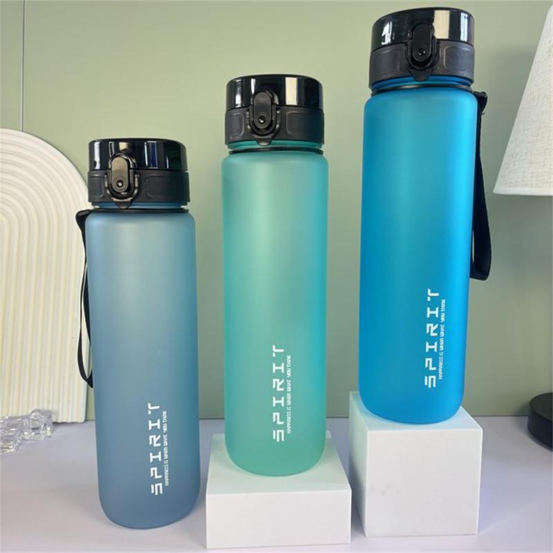 1L Sports Water Bottle High Capacity Plastic Fitness Portable Leakproof Drinking Bottle Camping Hiking Sports Cups