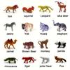 53pcs Mini Jungle Animal Figures Set - Educational Puzzle Toy with Fence & Tree for Youngsters' Birthday, Christmas & Party Learning Fun