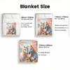 Cherry Blossom Horses Fleece Blanket Romantic Spring Scene Soft Flannel Throw Cover Artistic Animal Print Home Decor Gift for