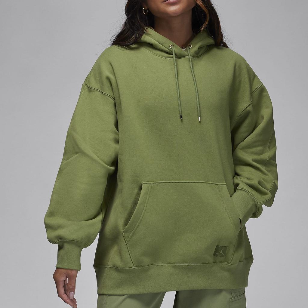 (WMNS) Air Jordan Flight Fleece Pullover Hoodie 'Sky J Light Olive' Women's FB5111-340
