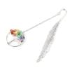 Vintage Tree of Life Bookmark - Handmade with Natural Crystal Chips & Antique Metal Feather