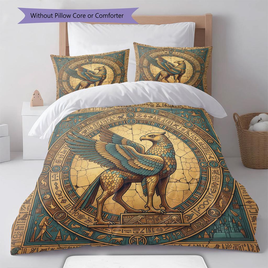 Pościel z wzorem Hipogryfa Zestaw Kołdra Poszewka na Kołdrę Poszewka na Poduszkę Dekoracja Domu Prezent Urodzinowy (1 * poszwa na kołdrę + 2 * poszewki na poduszki, bez rdzenia)