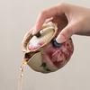Red Teapot Ceramic Old Retro Style Peony Household High-end Single-person Hand-held Pot Small Tea Maker