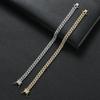 BB237 6mm Brass Cubic Zircon Cuban Bracelet Fashion Women Chain Bracelets
