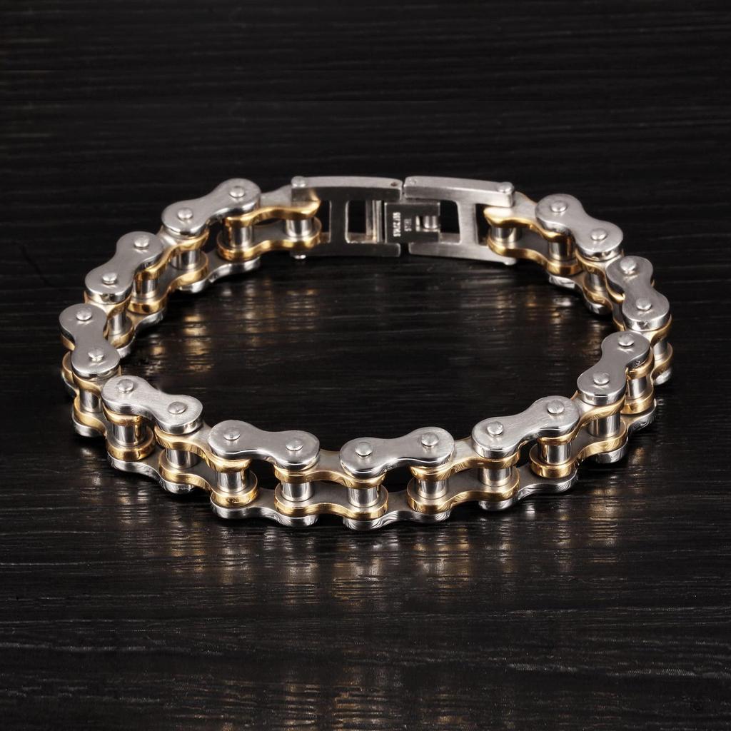 SCIONE Bracelet Men's Bracelet Rock Personalized Motorcycle Chain Bicycle Bracelet