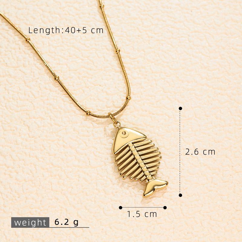 Bestseller Edelstahl Fisch Anhänger Halskette für Damen - Trendy, Modisch und Exquisite Schlüsselbein Kette