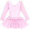 Girls Ballet Dress Long Sleeve Tutu Costume Performance Kids Dance Outfit Princess Style