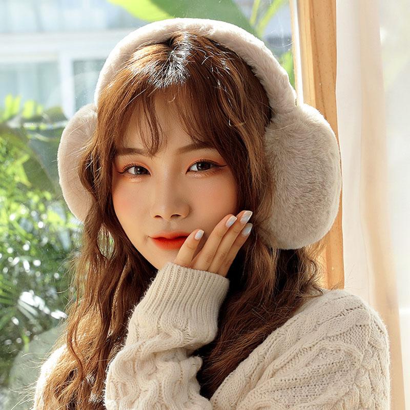 

1PC Winter Earflap Plush Ear Warmer Ear Cover Earmuff Soft Solid Color Foldable Women