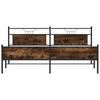 Metal Bed Frame without Mattress Smoked Oak Finish 200x200 cm