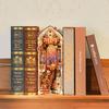 Tonecheer Book Nook 3D DIY Miniaturní dům Dřevěný Kniha Knihovna DIY Sada pro Začátečníky a Dárek k Narozeninám Sada, Puzzle, Sada, Zarážky na Knihy, Stojánek,