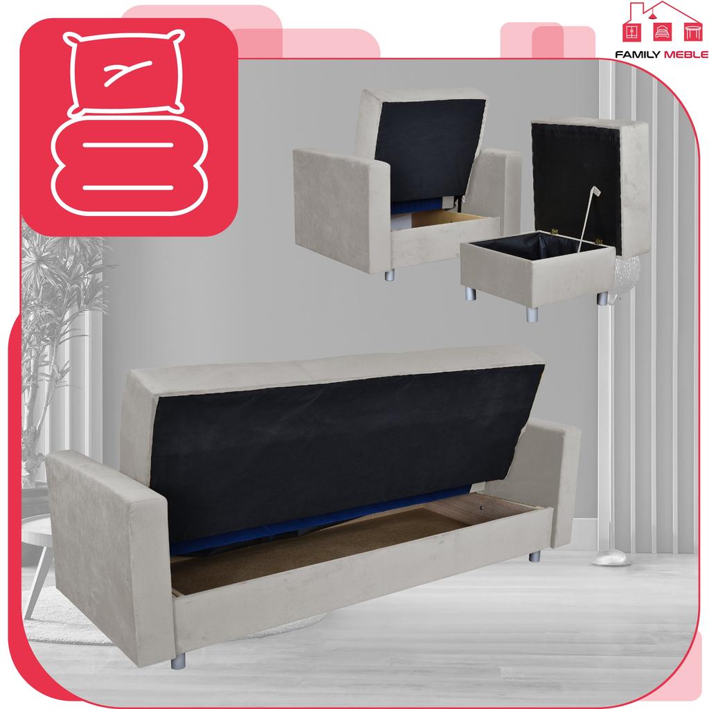 Alicja Lounge Furniture Set Sofa Armchairs Poufs Family Meble