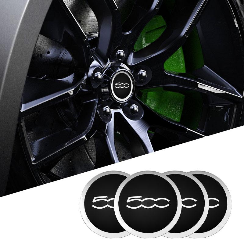 4Pcs 56mm Aluminum Alloy Car Wheel Center Sticker For Fiat Abarth 500e Panda Tipo FR Argo Freemont Viaggio Bravo Punto Doblo