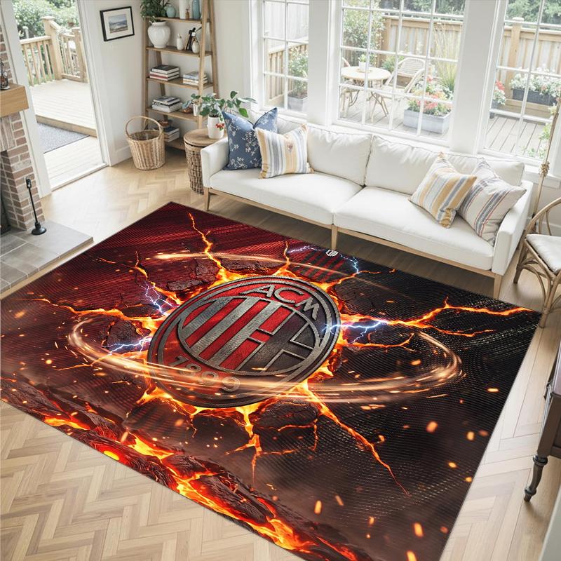 AC Milan Design Crystal Velvet Carpet Cozy Non?Slip Printed Rug For Bedroom Living Room Entrance