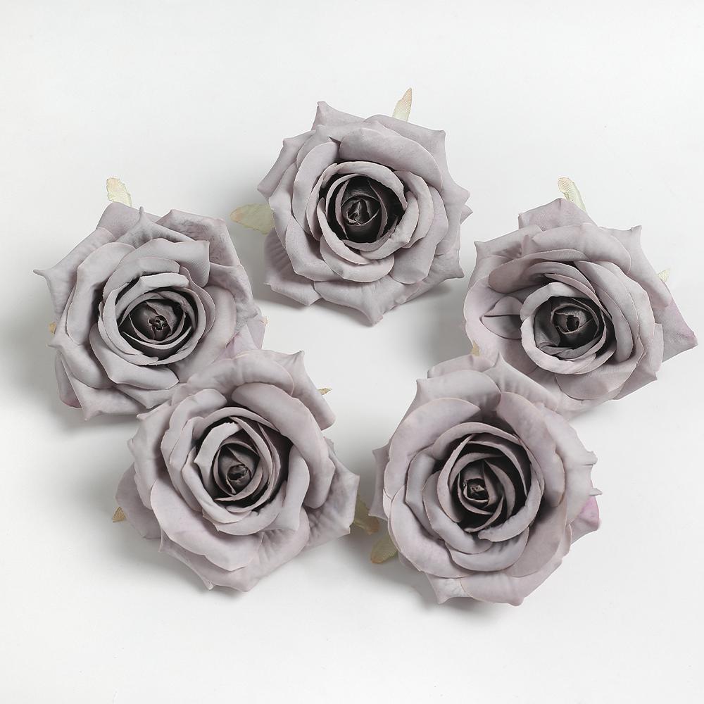 3/5/10Pcs Rose Artificial Silk Fake Flowers for Home Room Decoration DIY Accessories 8cm Fake Flowers Wedding Brides Party Decor