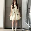 Small Sweet Sleeveless Bow First Love Bud Fairy Dress Summer Loose and Skinny Short Skirt