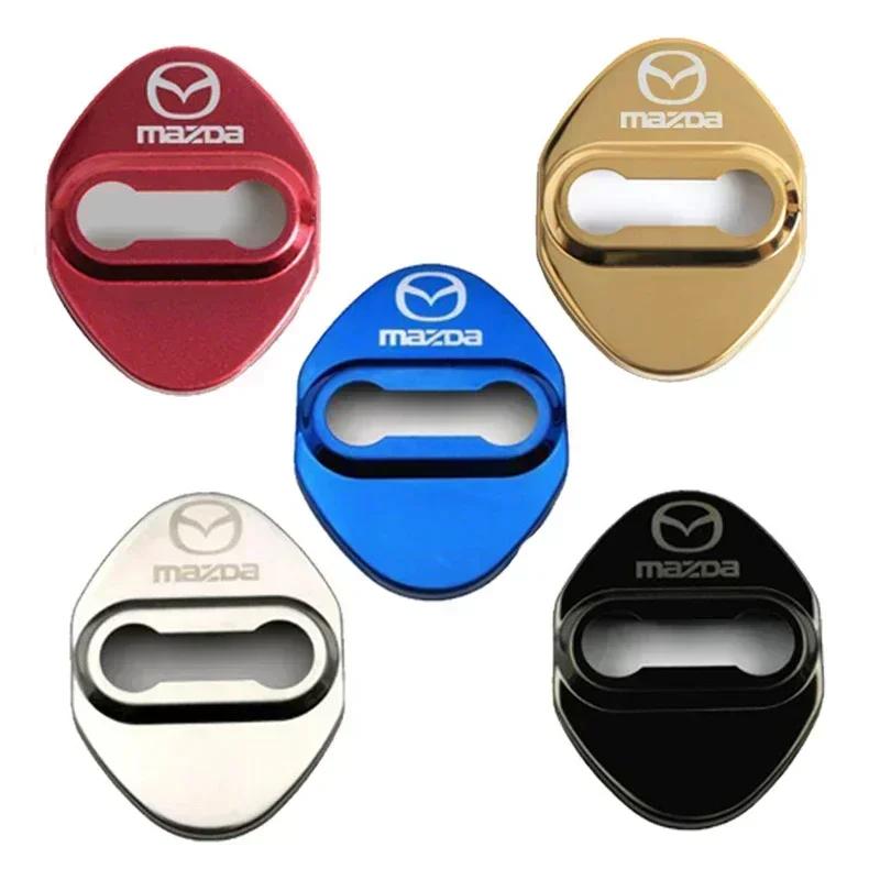 2025 Heiß 4 Stück Auto Türschlossabdeckungen Rostschutz Schnallenaufkleber für Mazda CX-4 CX-5 CX-3 Atenza Axela 3 6 Grand Tourer Styling Acce