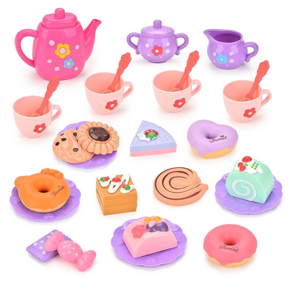 Kids Tea/Pastry Set Toy Simulation Pretend Play Food Playset For Children Montessori Toddler Children Gift Kitchen Girl