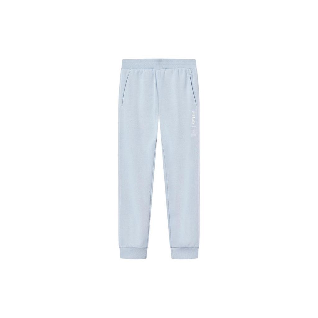 Fila Solid Color Logo Print Loose Fit Cuffed Casual Pants Women Bottoms Blue F11W240601F-LB