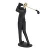 Golfer Figurine Matte Black Beautiful Posture Antislip Base Smoothing Line Golfer Man Statue for Bookshelf Desk Cabinet