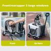 Köpek Pusetli 4 Tekerlekli Evcil Hayvan Pusetli 360° Dönebilen Geri Çekilebilir Saplı Havalandırmalı