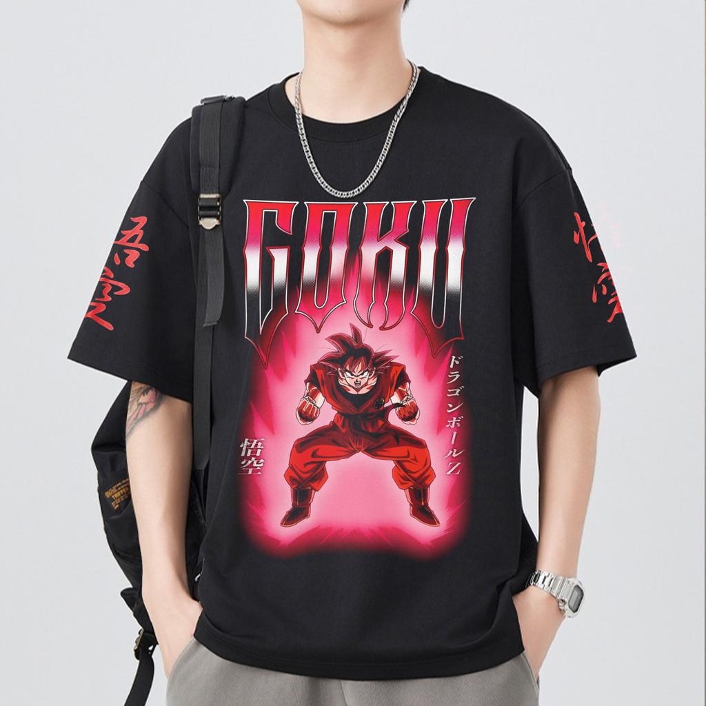 T-shirt en coton à manches courtes imprimé Dragon Ball Z Son Goku Vegeta Unisexe Vêtements pour femmes Harajuku Yk Tee Vintage Décontracté Tops