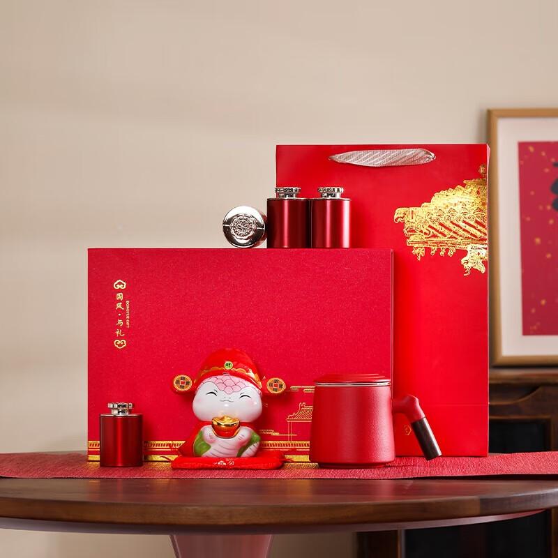 Dongyue New Year Lucky Snake God of Wealth Ceramic Tea Set