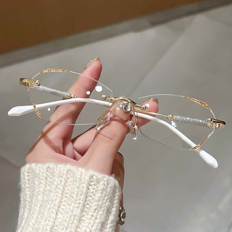 

Женские безободковые очки для зрения минус, защита глаз от синего света, очки для близоркости, ультралегкие очки, диоптрии от 0 до -4.0 -2.5