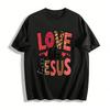 Love Like Jesus Graphic Tee Retro Pattern Christian Faith T-Shirt Pure Cotton T-shirt