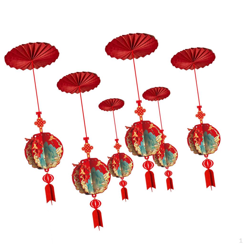 6 Pieces Happy Year Ceiling Decorations Classic Elements Party Supplies Traditional for