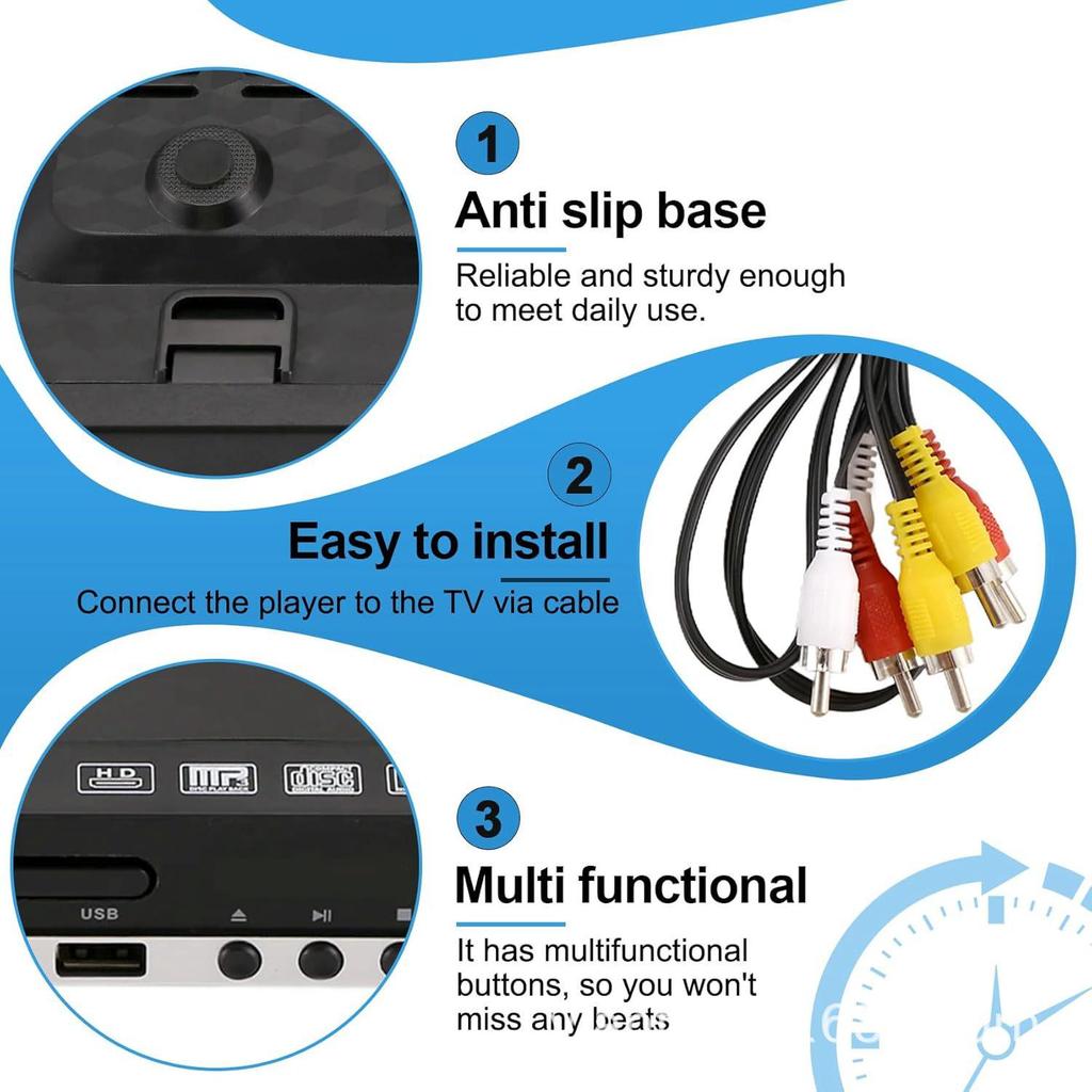 1080P HDMI Home DVD Player for Kids: Compact CD & VCD Compatible Player