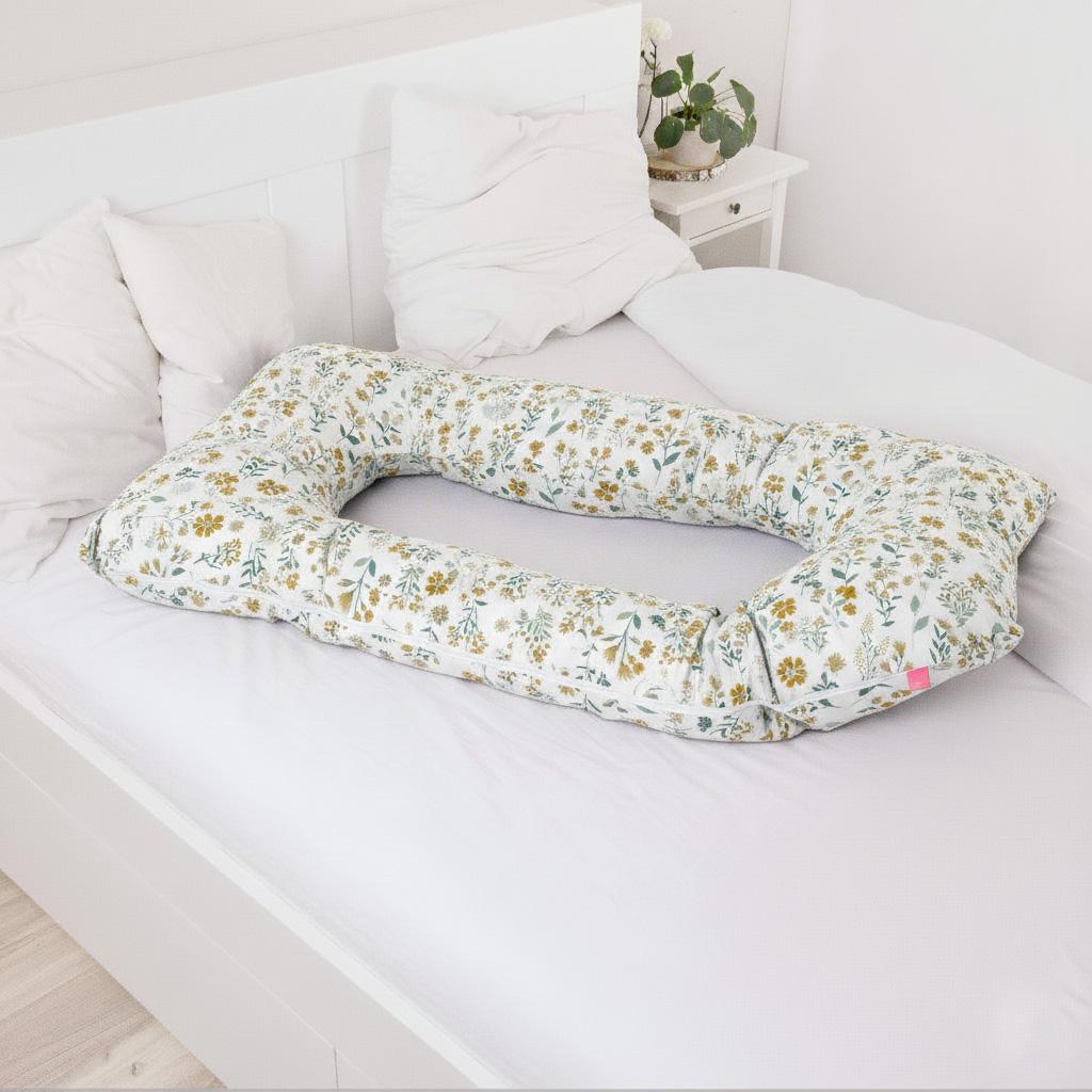 Pregnancy Pillow Type U for Side Sleeping and Breastfeeding - Wildflowers