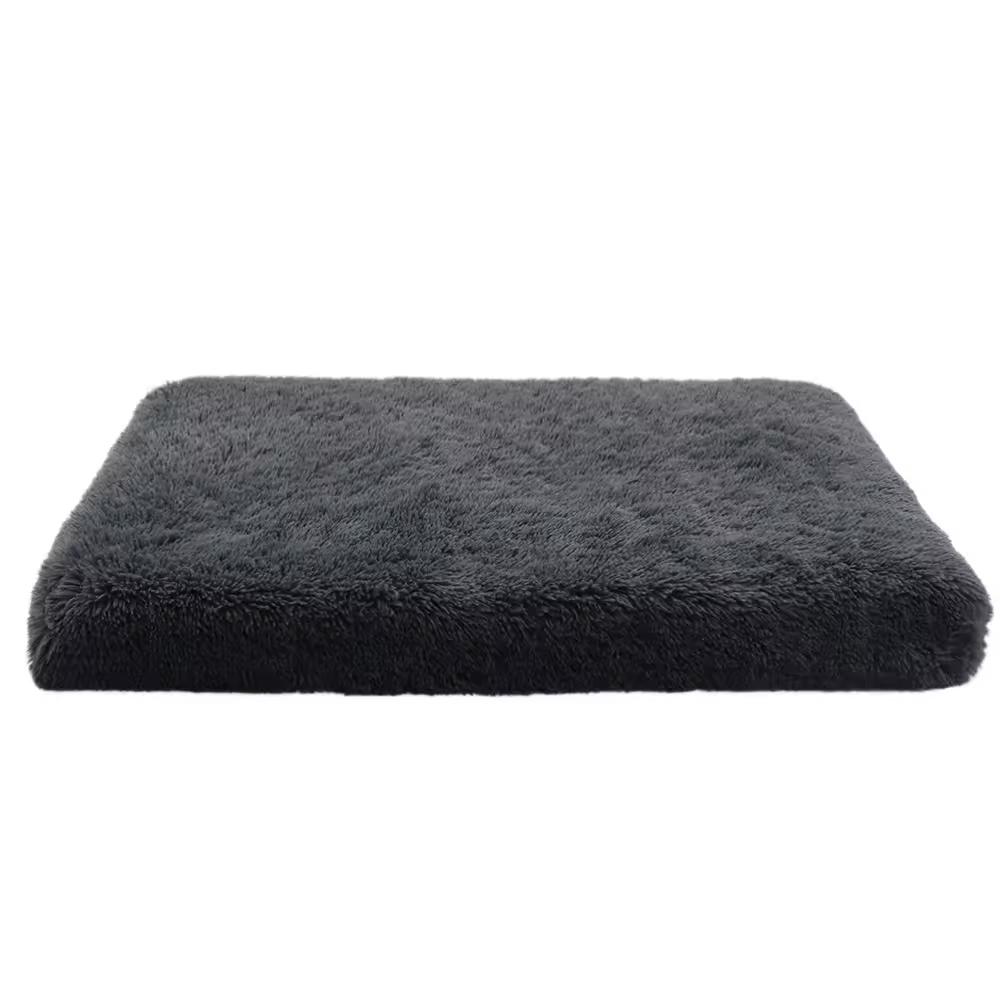 Eco-Friendly Solid Modern Square Luxury Dog Crate Pad Bed with Cotton Fill for Large Dogs-Removable Washable Velvet Cover Carton