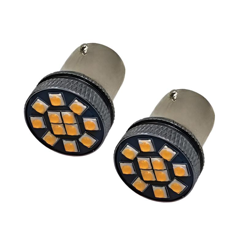 Orange LED 12SMD BAY15D 1156 P21W DRL Turn Signal Parking Light Bulbs For Truck Car P21W BAY15D 1156 1157 7440 3157 T20