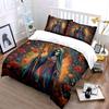 Skeleton Queen with Roses Artwork Bedding Duvet Cover Set  (1*Duvet Cover 2*Pillowcases, Without Duvet Insert)