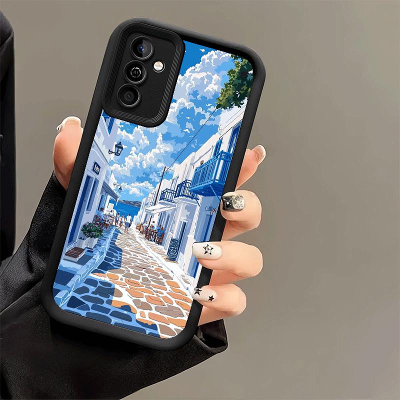 Phone Case for Samsung Galaxy A17 A16 A15 A14 A13 Santorini Greece Summer A56 A36 A26 A55 A35 A25 A54 A34 A24 A53 A33 A23 A07 A0