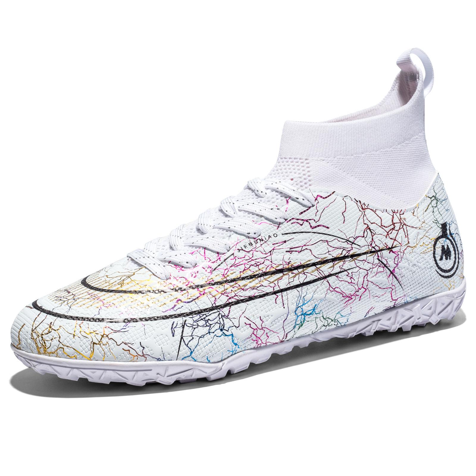 

Football Shoes High Top Flying Children s Leather Feet Teen Students Sports Stockings Spikes Galoshes Men s and Women s Sneakers 45