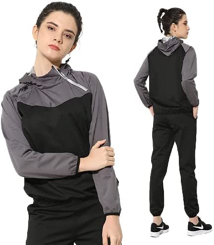 

Pallo Women s Sauna Suit for Weight Loss, Heavy Sweating, Washable, Running Wear, Windbreaker, Training Wear, Top and Bottom Set (Blue, Small)
