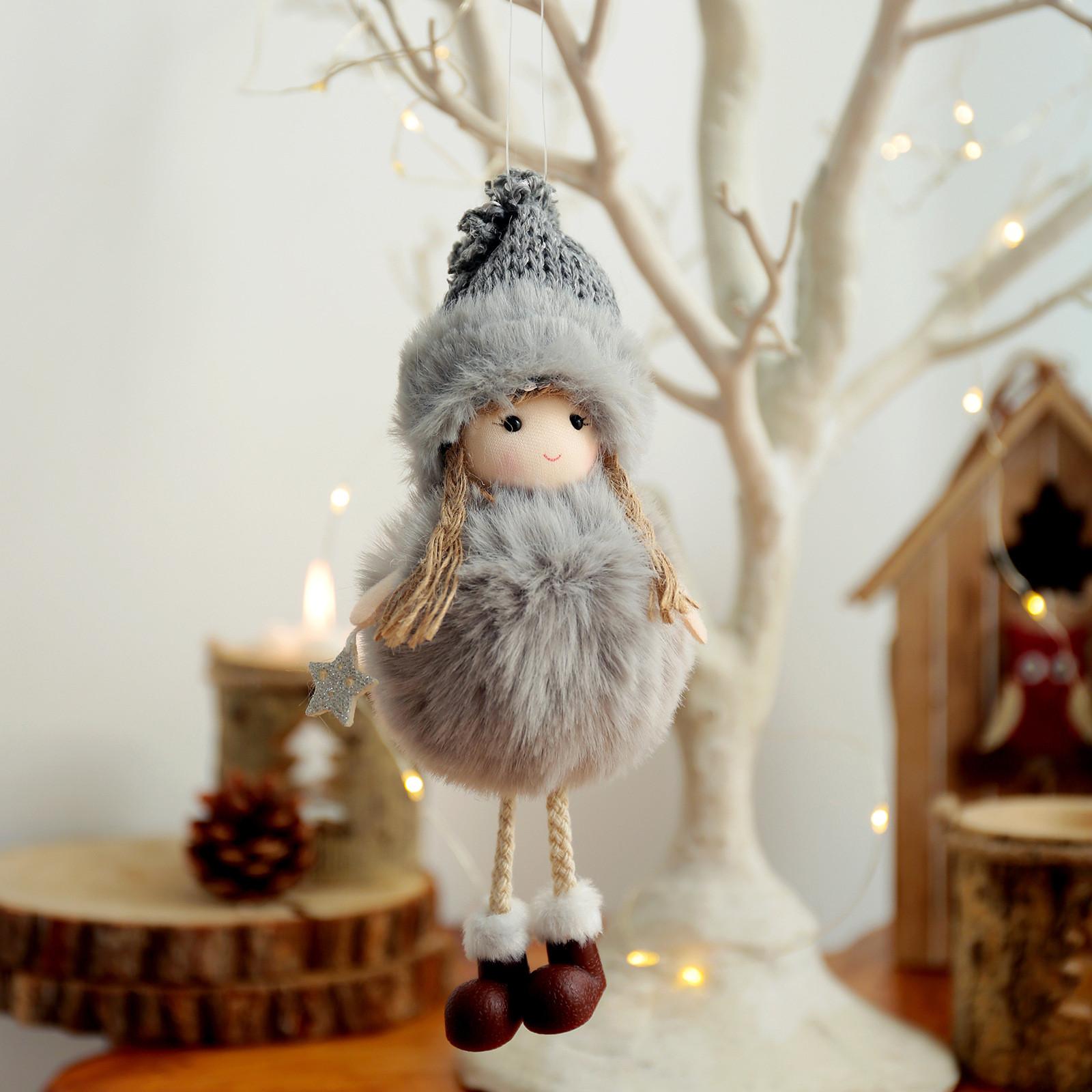

Рождественский декор Рождественский плюшевый кулон с ангелом Декор для рождественской елки Рождественский праздник Автомобильные украшения Домашний декор One Size серый