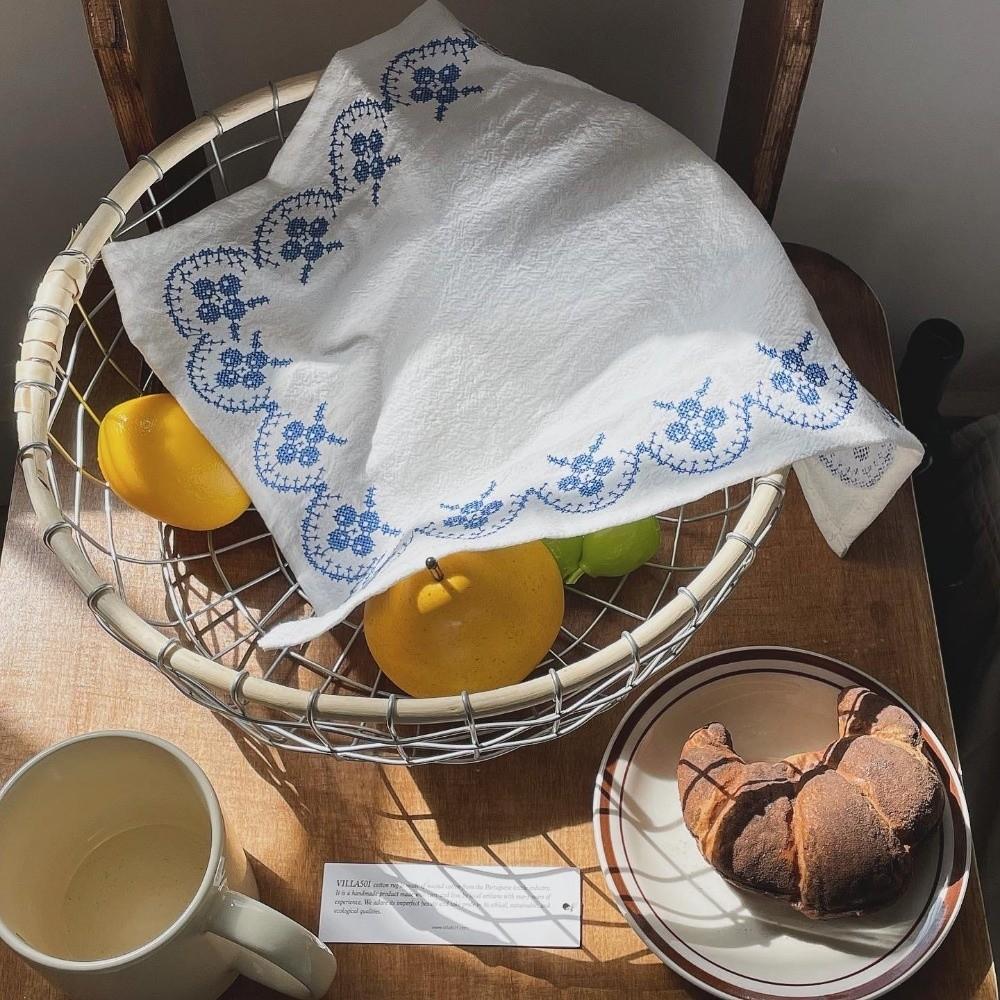 Square Cup Mat Cotton photo background cloth New Western Food Mats Table Decor