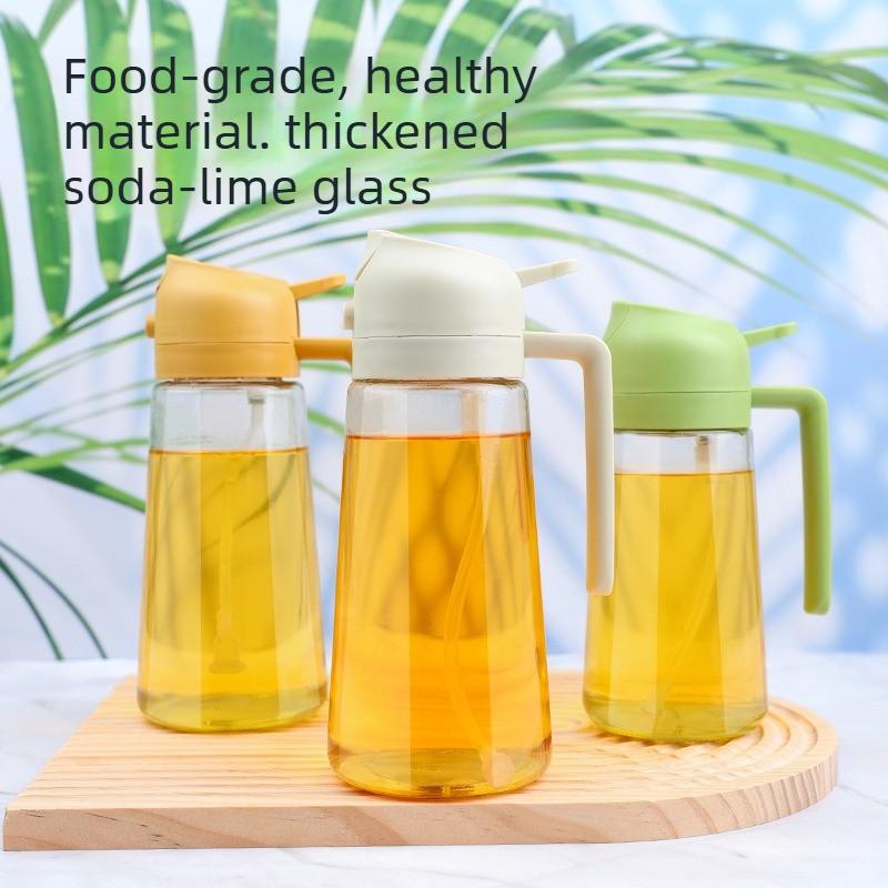 Glass Oil Bottle 2 In 1 Spray and Pour Kitchen Oil Dispenser for Home Cooking