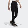 Adidas Originals Solid Color Logo Print Sports Fitness Pants Women Bottoms Black IA8336