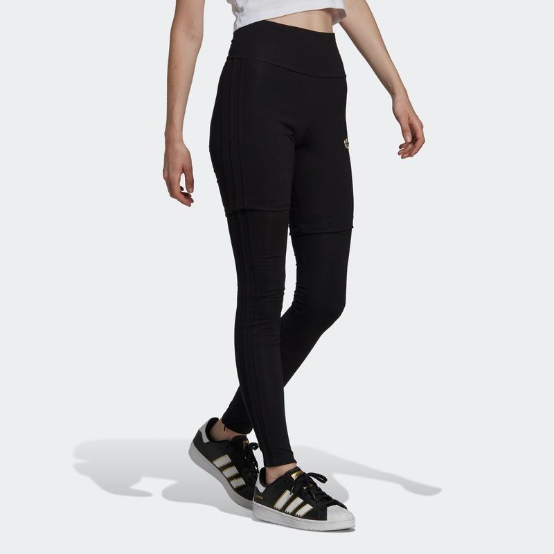 Adidas Originals Solid Color Logo Print Sports Fitness Pants Women Bottoms Black IA8336