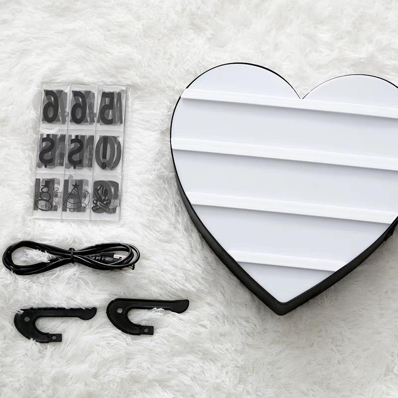 22*22CM USB LED Liebe Herz Nachtlicht Box DIY Buchstaben Symbol Karten Dekoration Lampe Nachricht Bord Leuchtkasten batteriebetriebene Geschenk