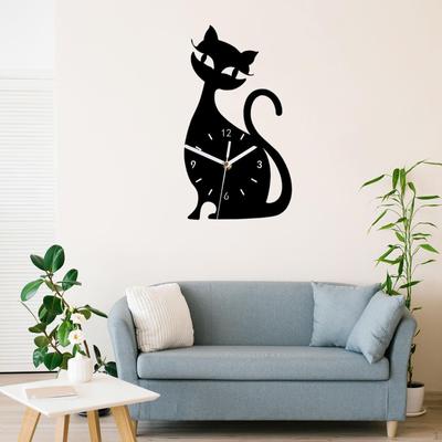 Acryl Wanduhr Kinderzimmer Schlafzimmer für Katzenliebhaber Einzigartig Leise Hängend