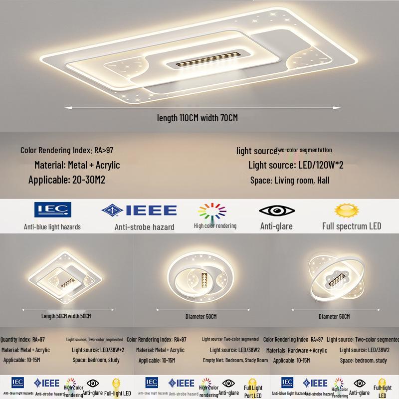 Modern LED Ceiling Light Set for Living, Dining, and Bedroom