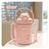 Large Capacity Thermos Cup for Girls, Stylish Water Bottle with Lid, Stainless Steel Big Belly Water Bottle for Children