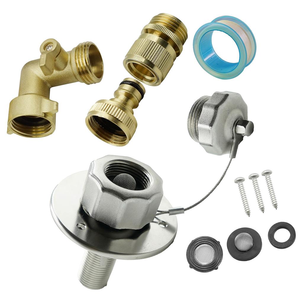 Corrosion Resistant RVs Water System Filler Port Accessories Easy Snap On Installation For All Season Road Trips